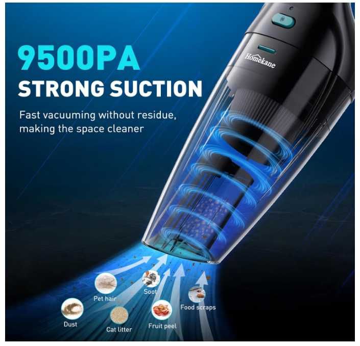 Aspirator portabil de mana fara fir Homekane putere: 9500kpa Hosome