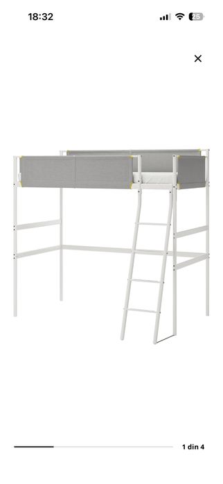Cadru pat supraetajat + saltea 90x200