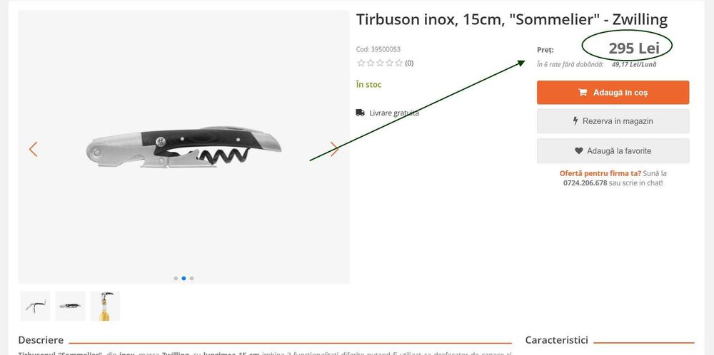 Setul "Sommelier” din 2 piese, marca Zwilling,(Super Ofertă).