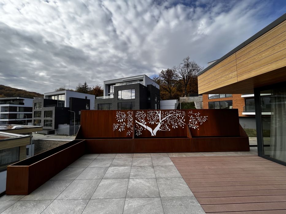 Jardiniere, ghice si obiecte diverse din otel corten