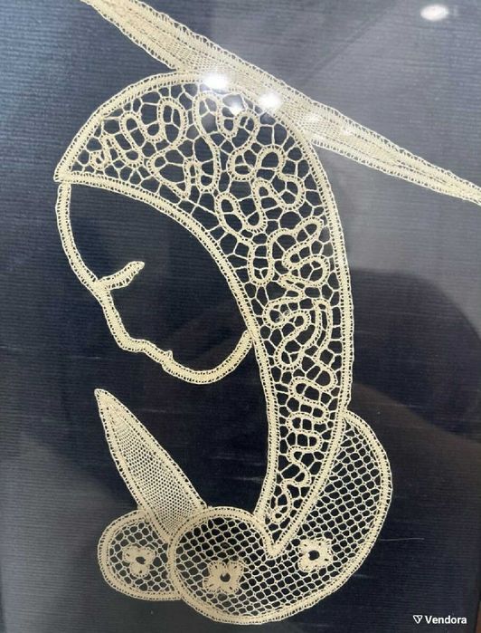 Мадона Картина в дантела Свещено изкуство Реколта от средата на XX век