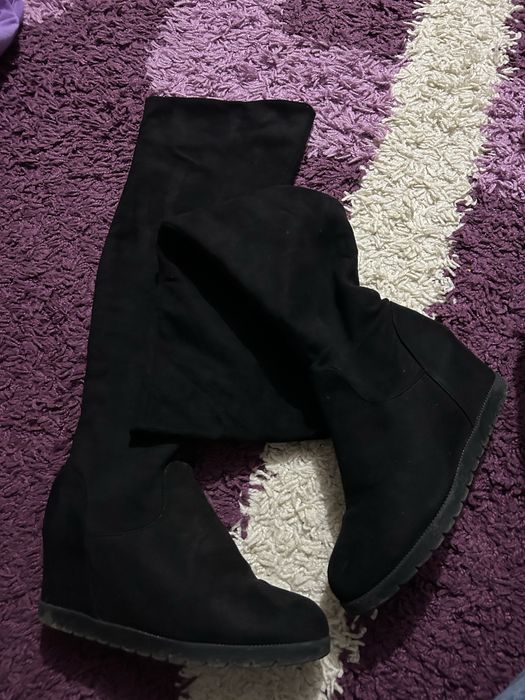 Cizme peste genunchi cu platforma