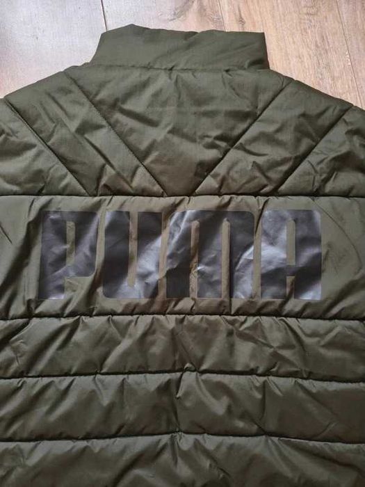 Geaca puffer cu puf Puma barbati kaki verde inchis marimea M NOUA