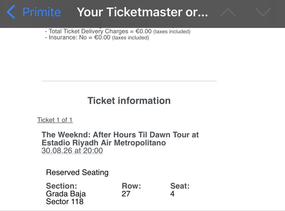 Concert bilet The Weeknd Madrid