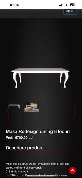 OCAZIE ! Vand masa si 8 scaune