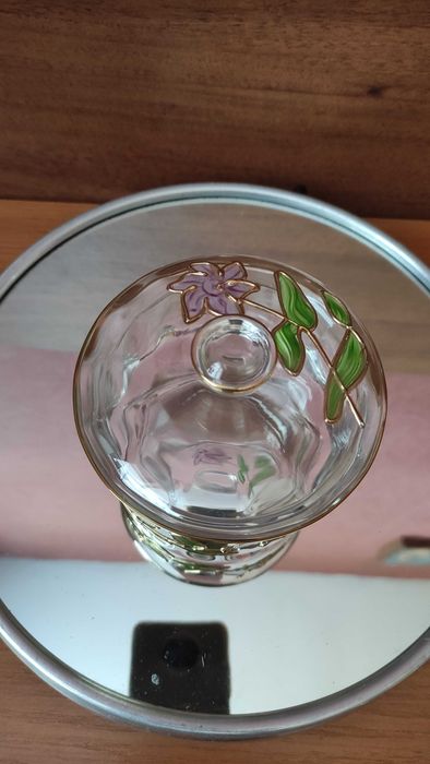 Масивна захарница/бонбониера от кристално стъкло