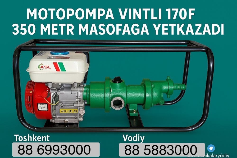 Motopompa Vintli 170F | 350 metrga yetkazadi | Kuchli Benzinli Nasos