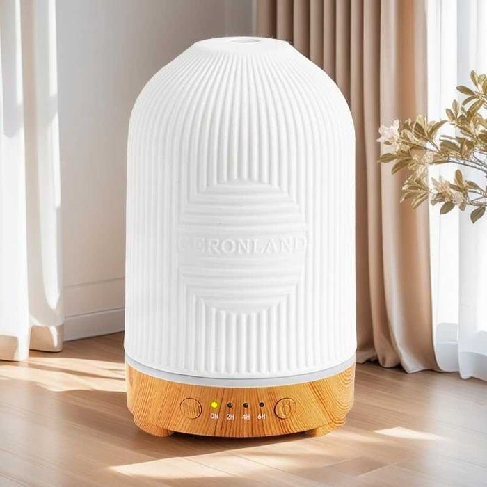 Нов Керамичен арома дифузер 200 мл LED, ултразвуков овлажнител за стая