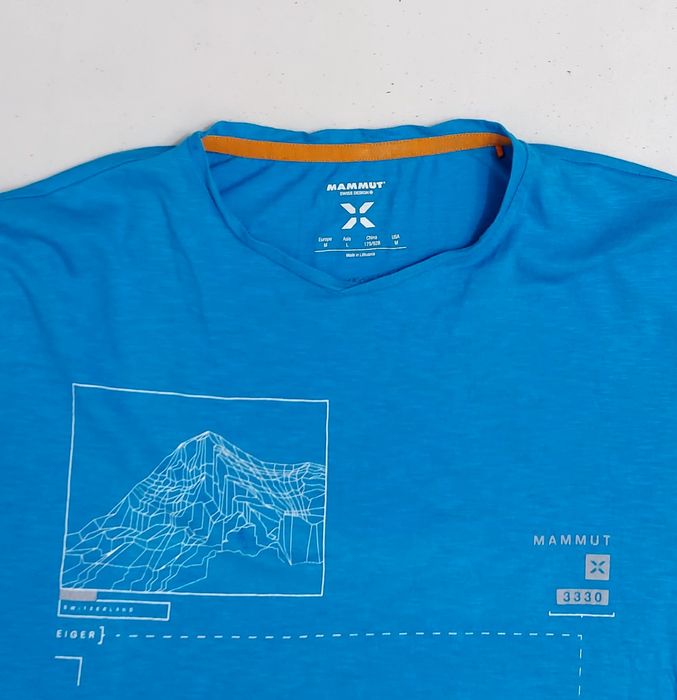Tricou functional Mammut Swiss Design T-Shirt Men Glacier Blue, Eiger Tokyo Sky Tree mărimea M