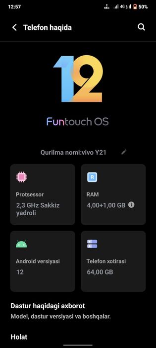 Vivo Y21 karobka dokument