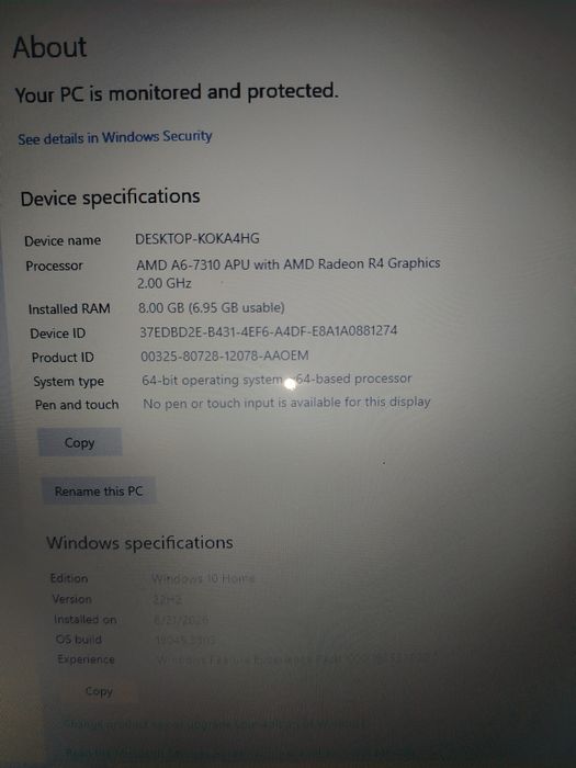 Laptop HP AMD A6 17 inch