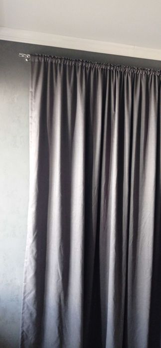 Плотные шторы серый антрацит (темно-серый).