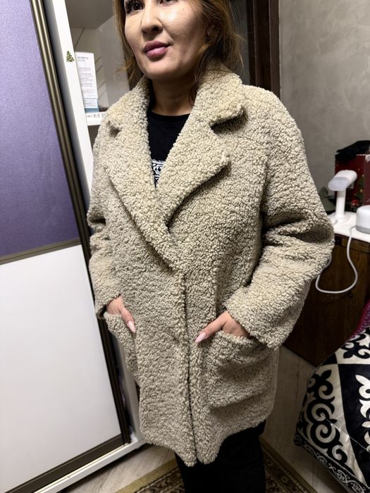Пальто укороченное женское тедди