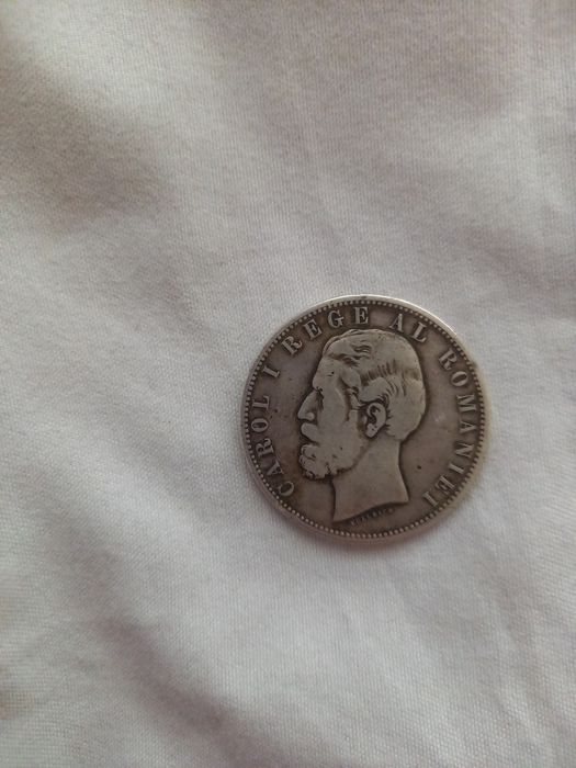 Monedă 5 lei 1881, Carol I, argint