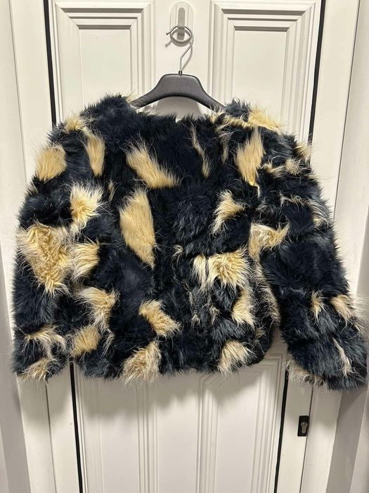 Късо палтенце черно/бежово