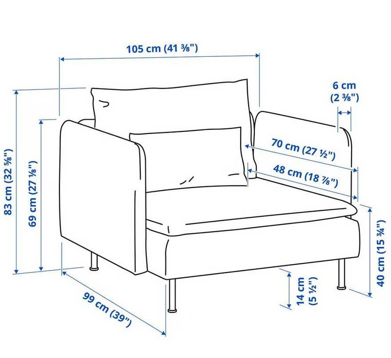 Canapea 3 locuri + fotoliu Ikea Soderhamn bej/maro