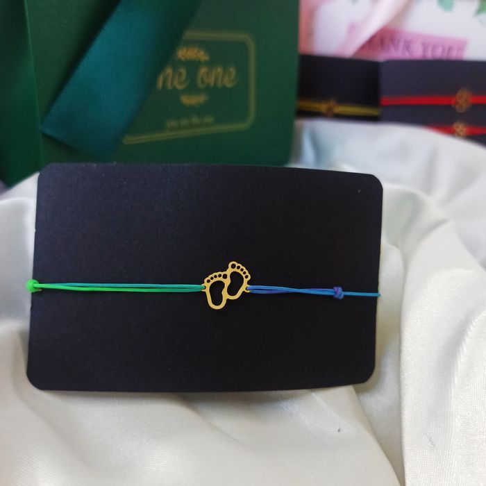 Brățări cu snur si pandantiv din aur de 14 K pentru bebeluși sau adult