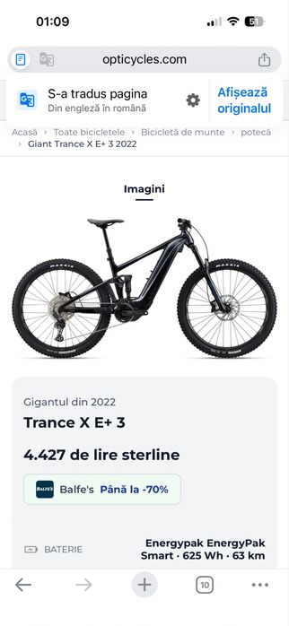 Bicicleta electrica full suspension Giant Trance E+ 3