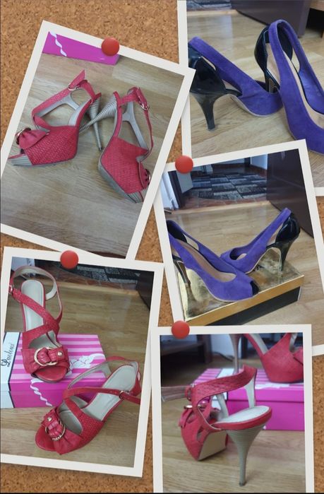 Pantofi decupat , culoarea mov/rosu