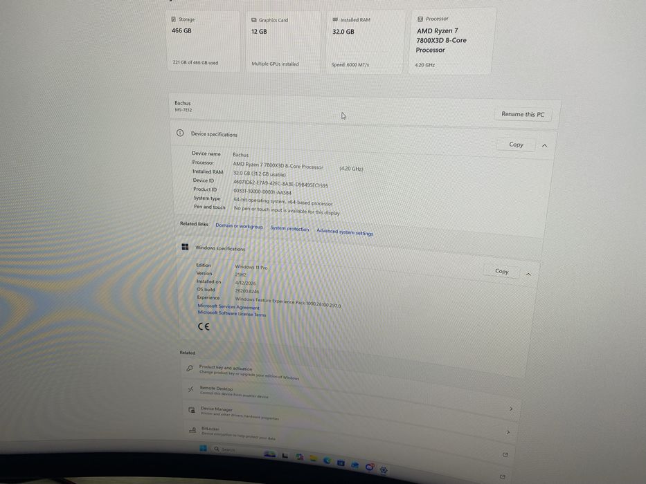 System gaming complet high-end ryzen 7 7800x3d rtx 5070 12gb 32gb ram 6000mhz / monitor 32 inchi 2k 165hz etc. !URGENT!