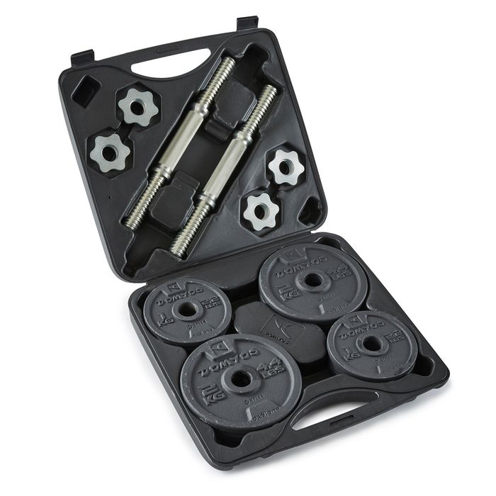 Set gantere și bare Bodybuilding 20 kg cu - produs resigilat Decathlon