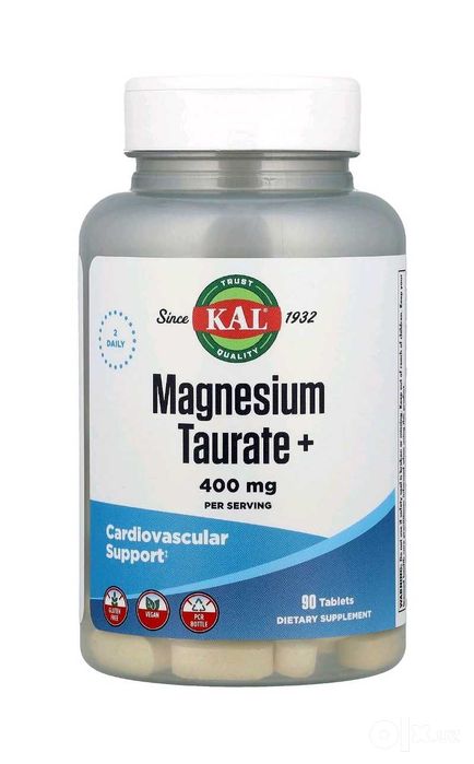 Kal Magnesium taurate. Магний таурат б6. 400 мг. 90 таблеток