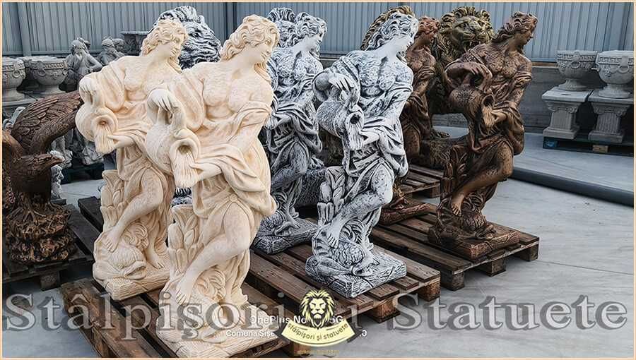 Statuetă domnița cu ulcea, galben patinat, model S16.