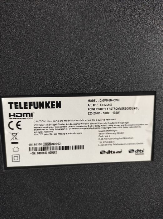 Смарт Телевизор TELEFUNKEN 50 инча Ultra HD 4K