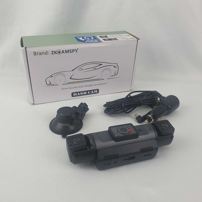 Exact ca in poza ! NOU–Cu Aplicatie–Camera Auto Cu 3 Camere Frontale/Reglabile–1800P HD