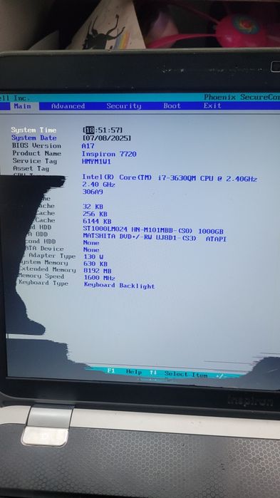 Compo nente Dell Inspiron 7720 i7 3630QM