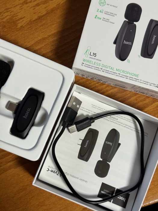 Безжичен микрофон Hoco L15 нов Type C