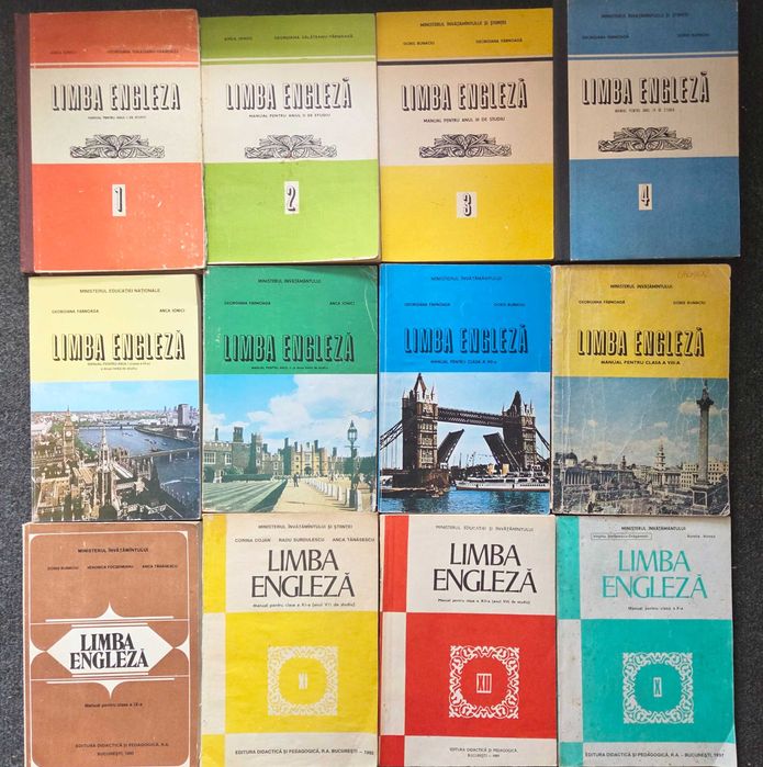 LIMBA ENGLEZA. Manual clasele I-XII (12 volume - set complet) Ionici, Bunaciu