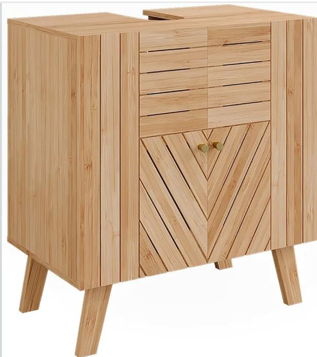 Шкаф за подмивка естествен бамбук 7493