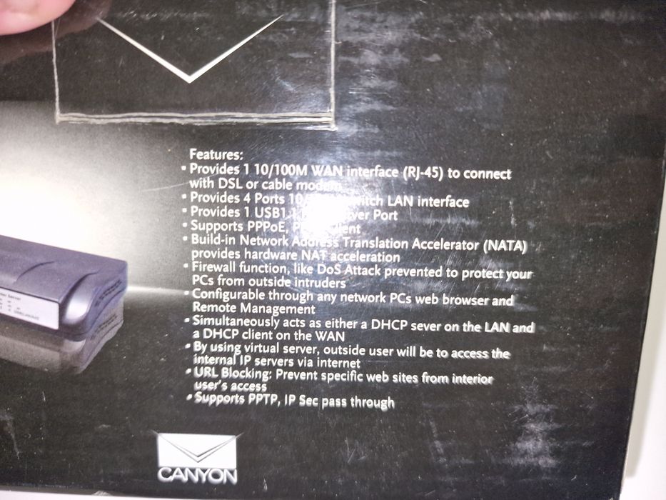 Canyon Broadband Router Ruter with Usb Prinr Server 4 port 10 100 m internet