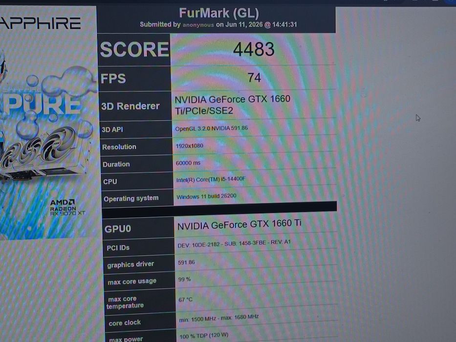 Видеокарта NVIDIA GeForce GTX 1660 Ti 6GB.