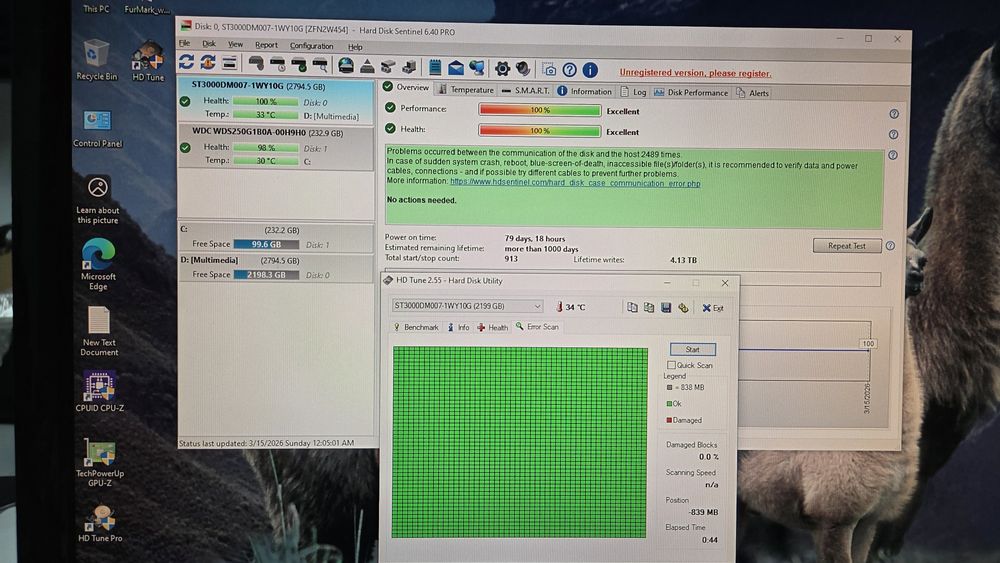 Vand HDD 3 TB  Seagate Baracuda 100% viata aproape nou!