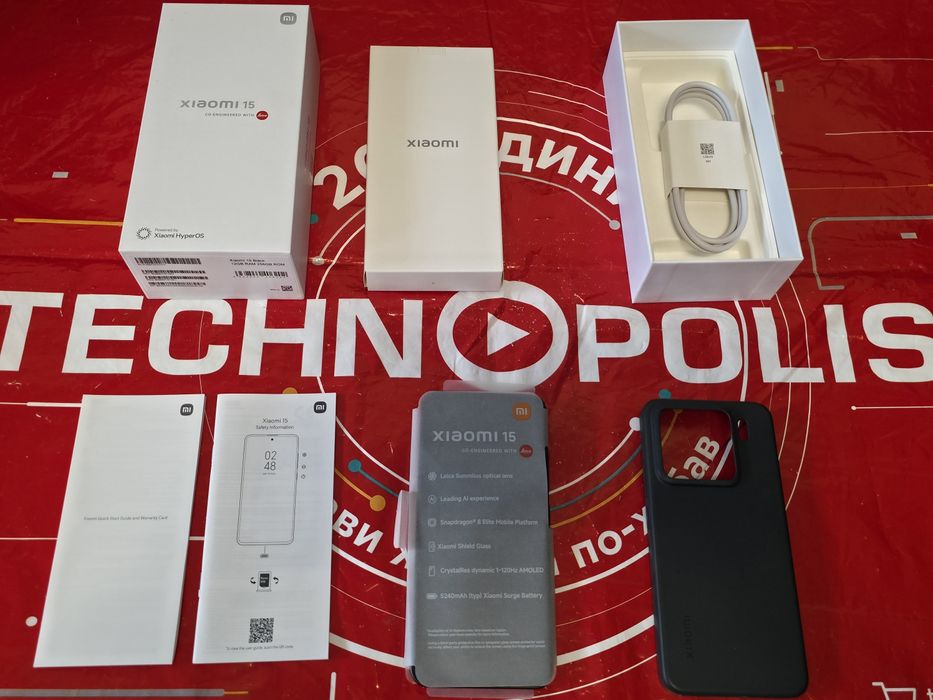 KATO НОВ 256GB Xiaomi 15 5G Технополис Гаранция 2027г. Black | Черен