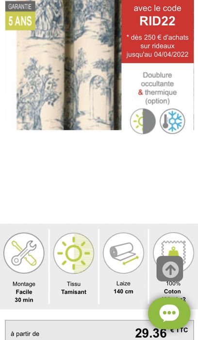 Френско перде Toile de Jouy сцени селски живот бяло синьо 100% памук