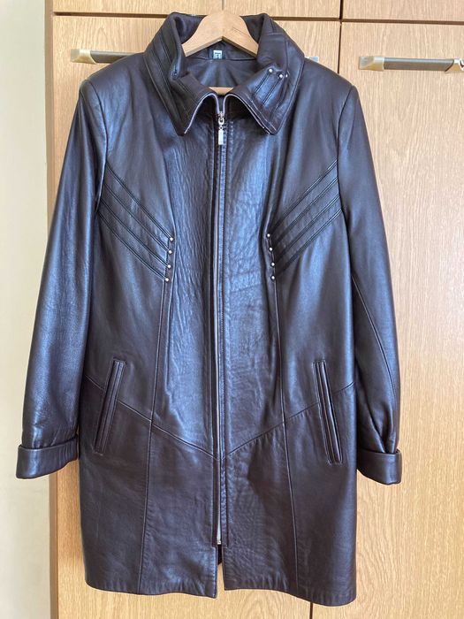 Дамско кожено яке от естествена телешка кожа -  Биели