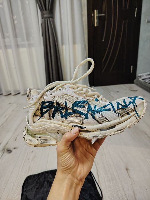 Vand Balenciaga Runners Blue Graffiti