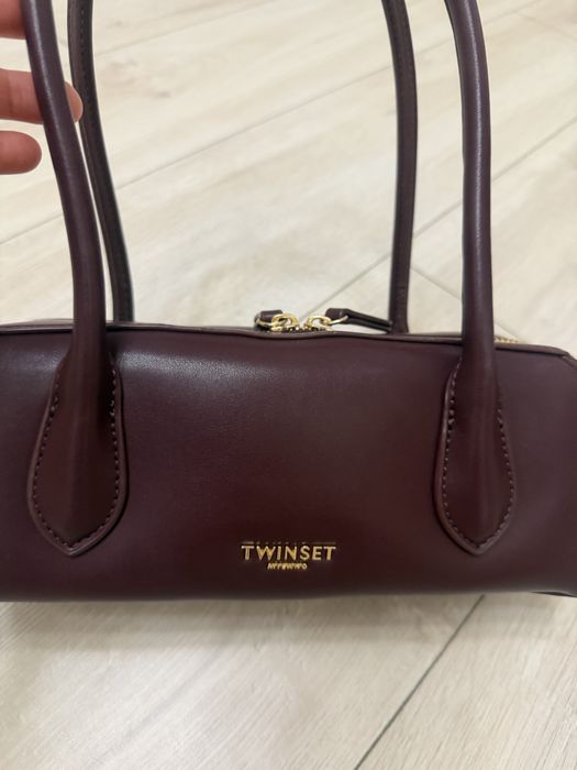 Twinset чанта цвят бургунди