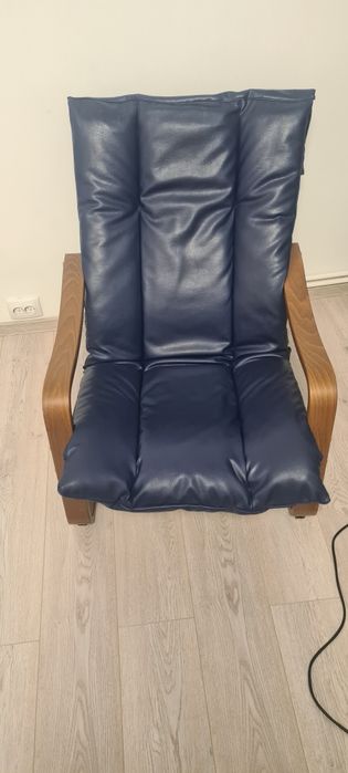 Fotolii piele, cadru lemn