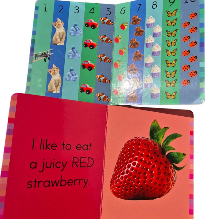 Things to learn: Counting, Colours, Opposites, Shapes, set 4 cărticele