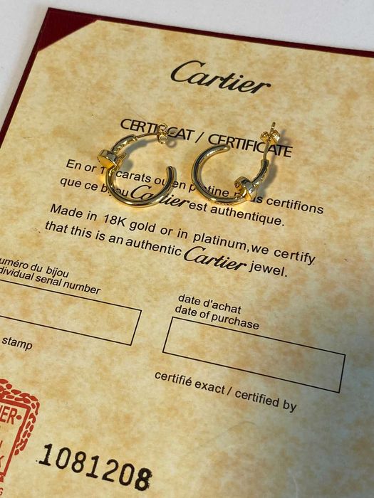 Cercei Cartier Model Cui Gold 750