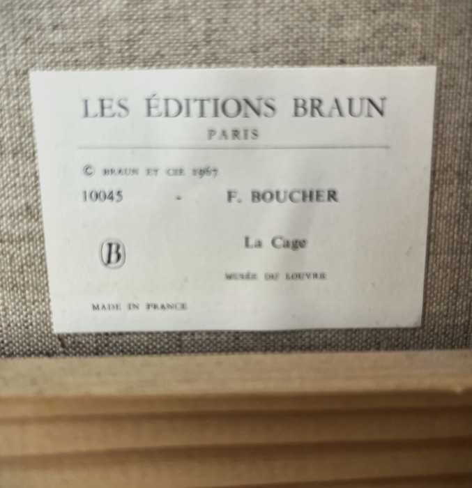 Elegant tablou stil rococo-Idila pastorala-rama baroc din lemn-Franta