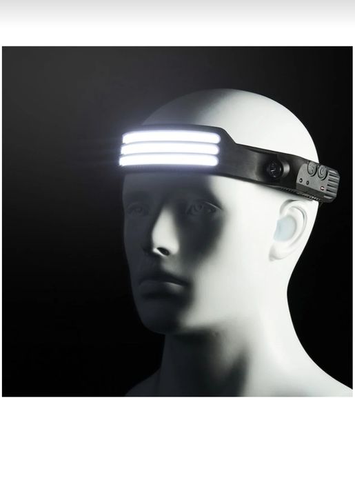 Lanternă frontală LED, 3 benzi LED, baterie 1200mAh, impermeabilă