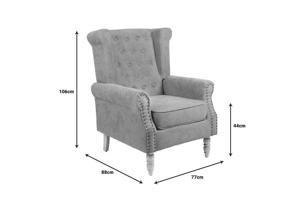 Удобно кресло Puzzle-home Piore, 3 цвята, Дървени крака, 77x80x106cm