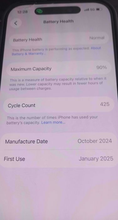iPhone 16 Pro Black Titanium 128 GB 90%