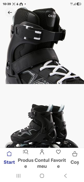 Role Oxelo pentru copii - marime 32-35, negre.