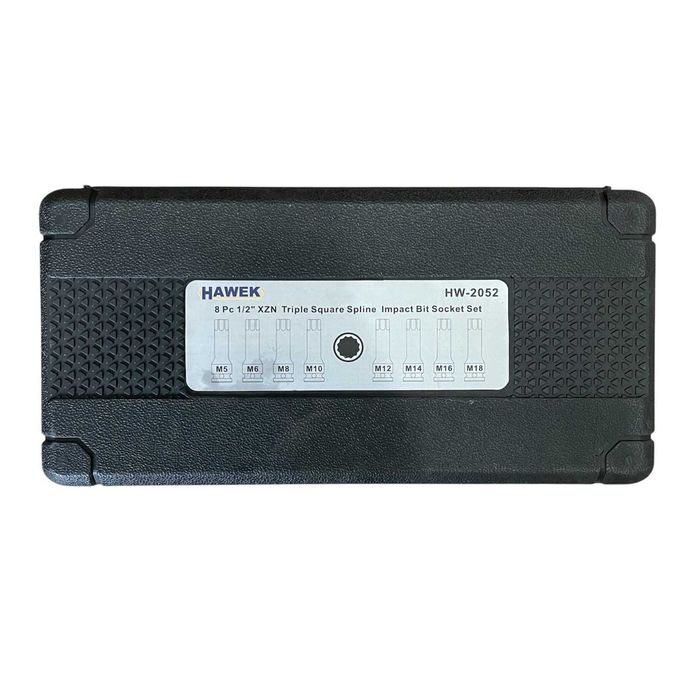 Професионален комплект ударни SPLINE битове HAWEK HW2052 8 части, 1/2"